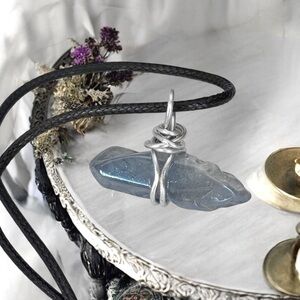 5 For $25💫Wire Wrapped Smoke Blue Quartz Pendant